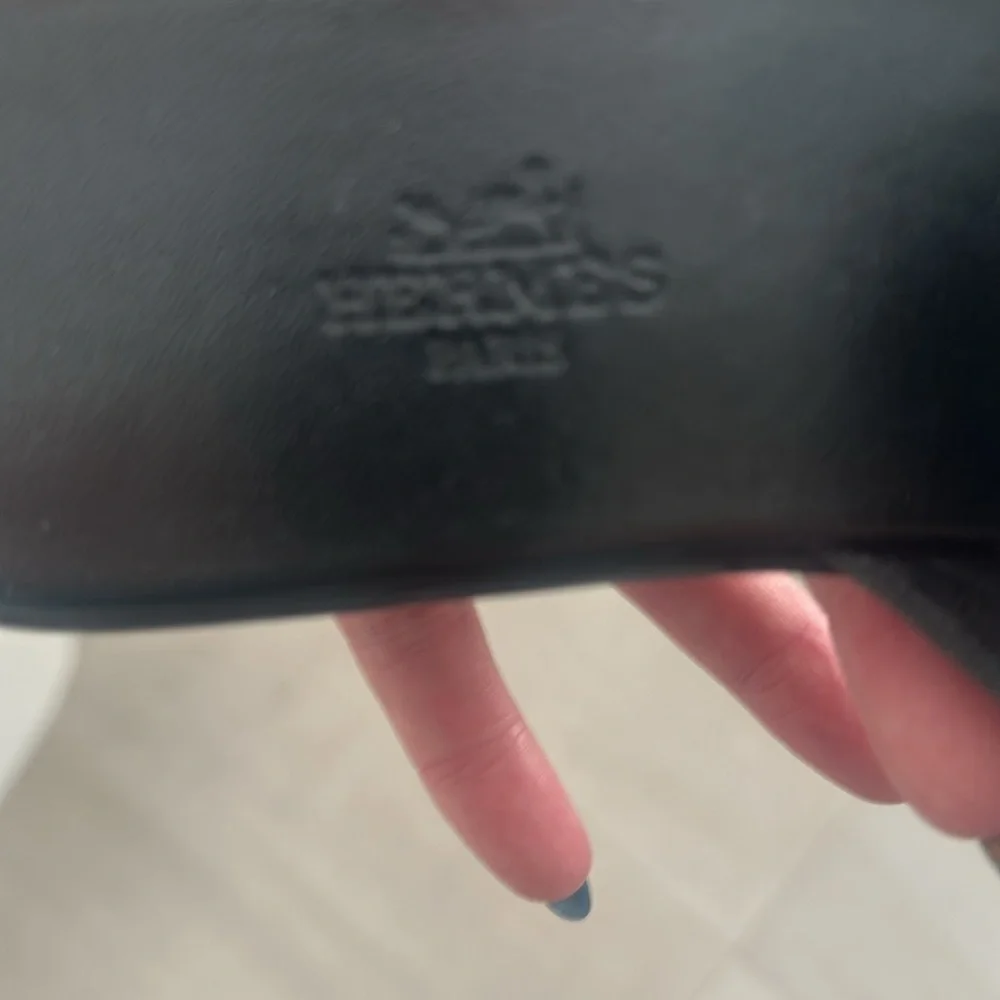 Authentic Hermes Black Sandals with Silver Accent - Picture 3 of 5